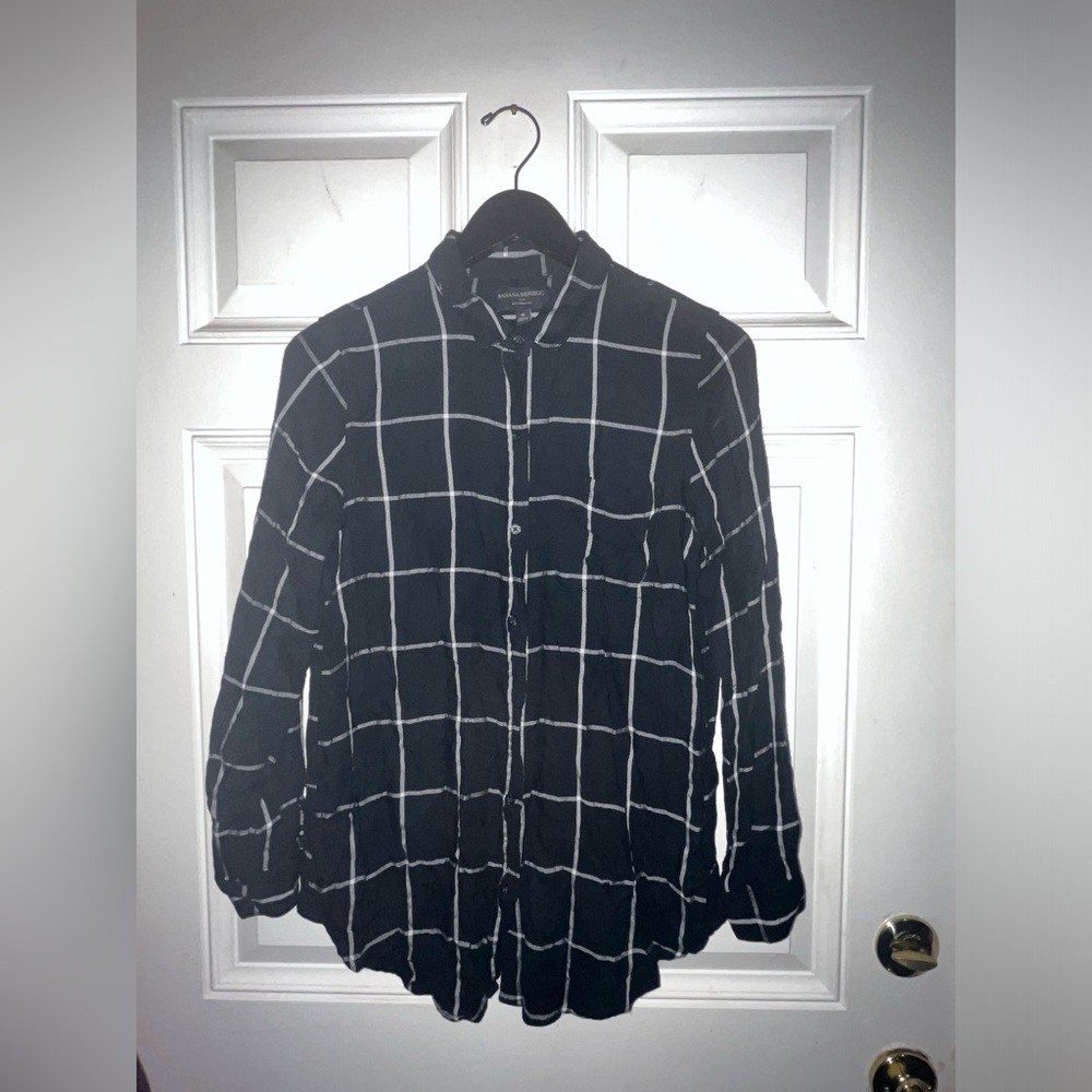 Banana Republic black plaid shirt
